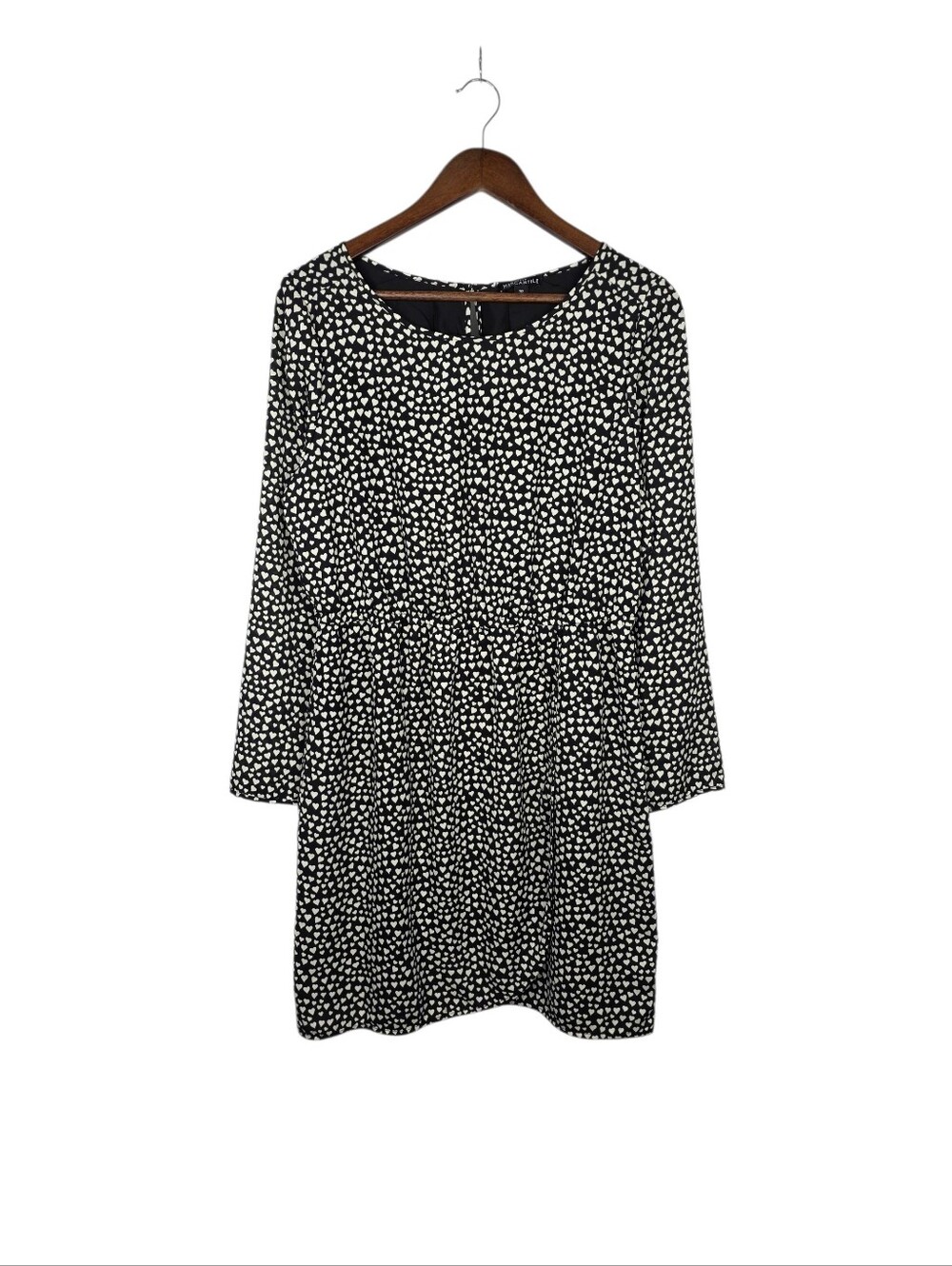 J Crew Mercantile Dress Chiffon Heart Print  Long Sleeve Romantic Coquette Sz 10
